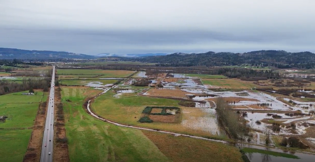 Aerial photo of 2025 Monroe flood
